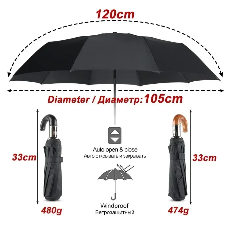 Роскошный обратный зонт для му – обзор и цена Golf Umbrella Large